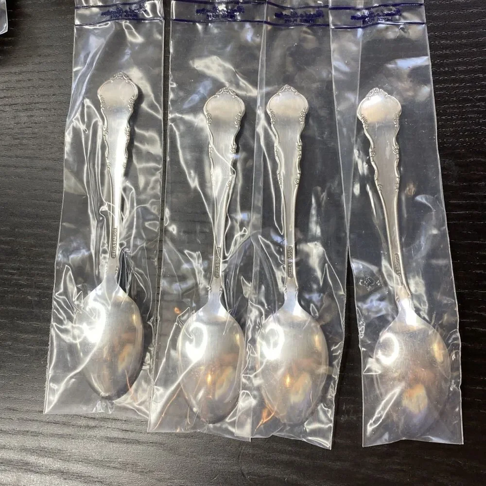Reed Barton Dresden Rose Silverware 4 Place Settings Of 5 Pcs Silverplated (20)